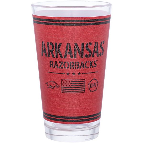 Стеклянный пивной бокал Arkansas Razorbacks 473 мл с графикой, двойной дизайн Indigo Falls