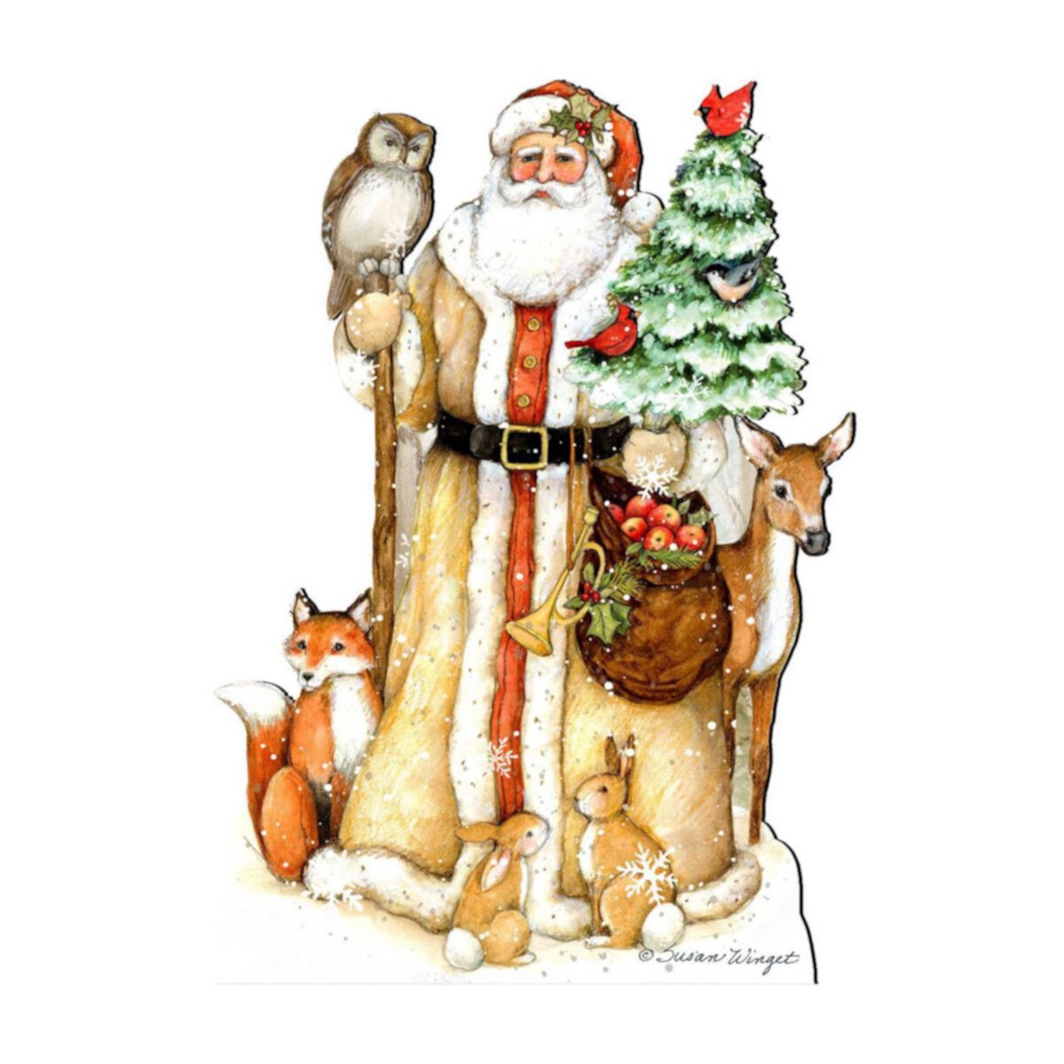 Ivory Santa Christmas Door Decor by Susan Winget - Christmas Santa Snowman Decor Designocracy