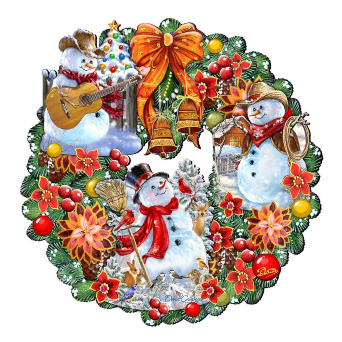 Western Snowy Holiday Door Wreath by D. Gelsinger - Christmas Decor Designocracy