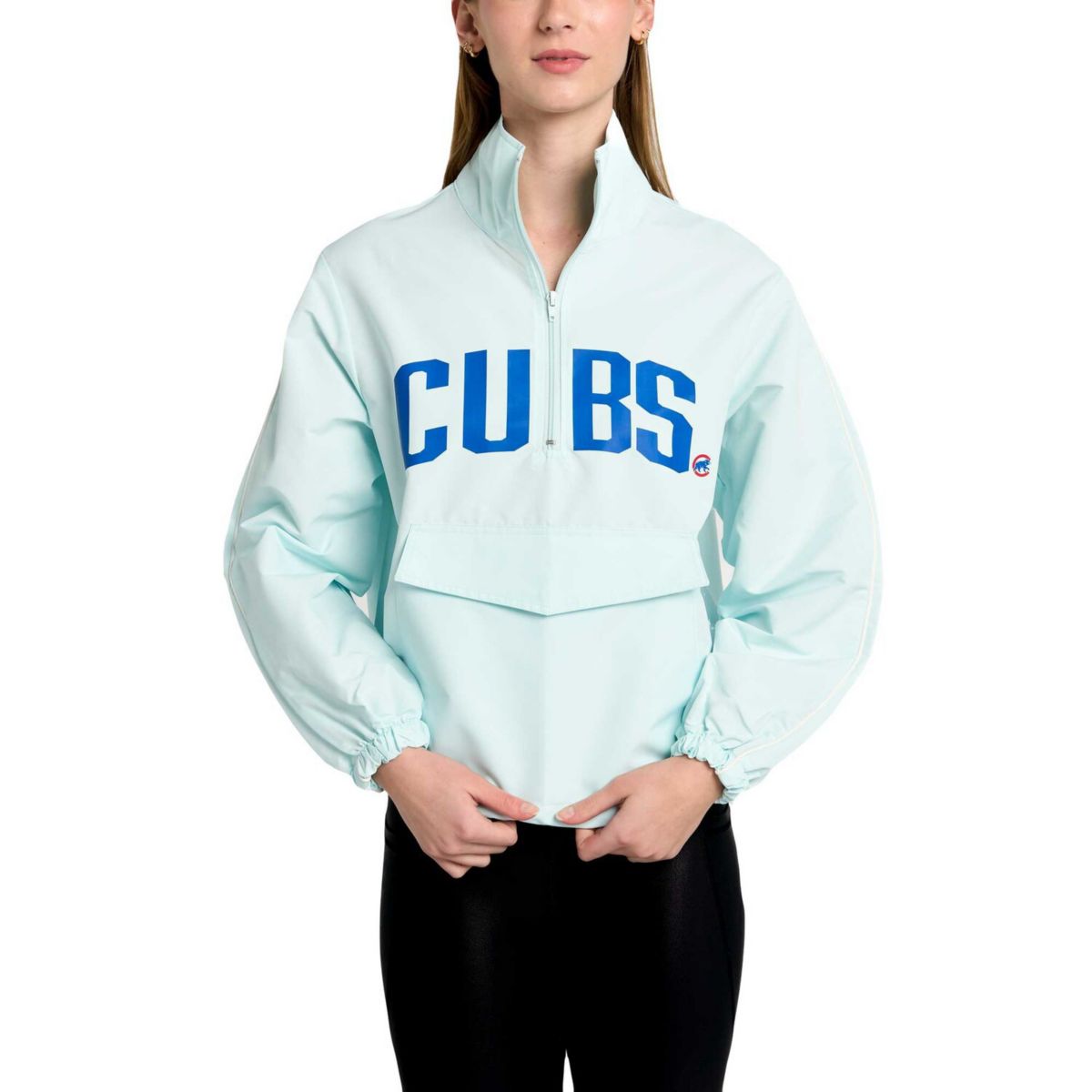 Women's Lusso Light Blue Chicago Cubs Parker Half-Zip Jacket Lusso