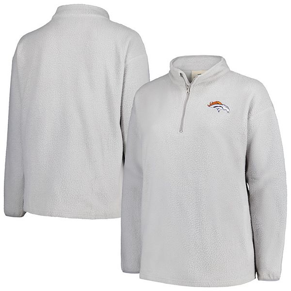 Женская Куртка Profile Темно-серая Denver Broncos Sherpa Quarter-Zip Unbranded