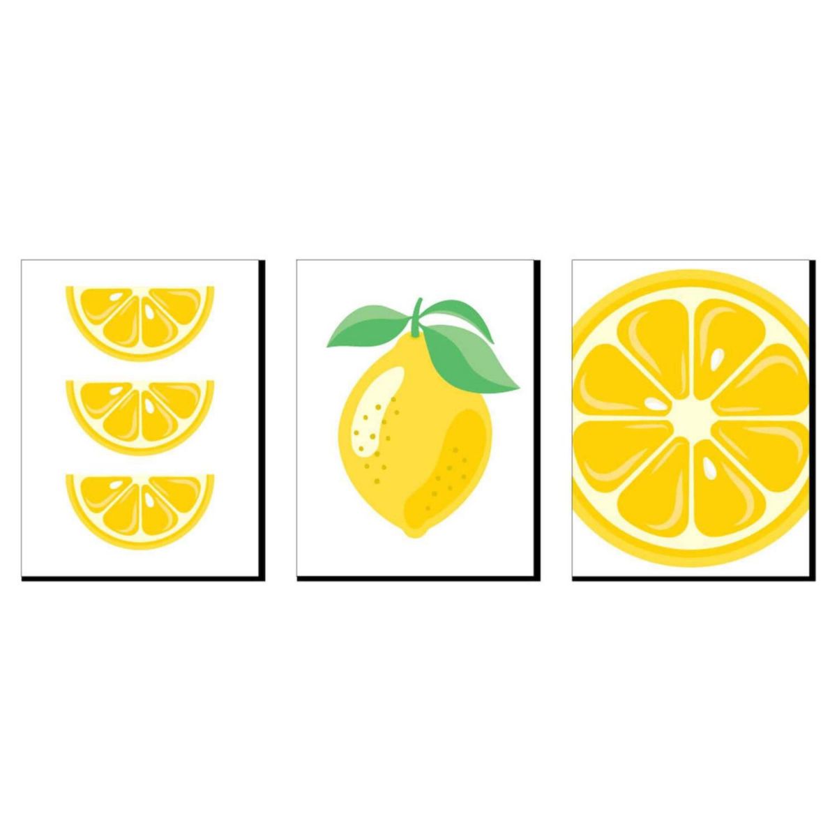 Big Dot of Happiness So Fresh - Lemon - Citrus Lemonade Kitchen Wall Art, Nursery Decor and Restaurant Decorations - 7.5 x 10 inches - Set of 3 Prints Big Dot of Happiness