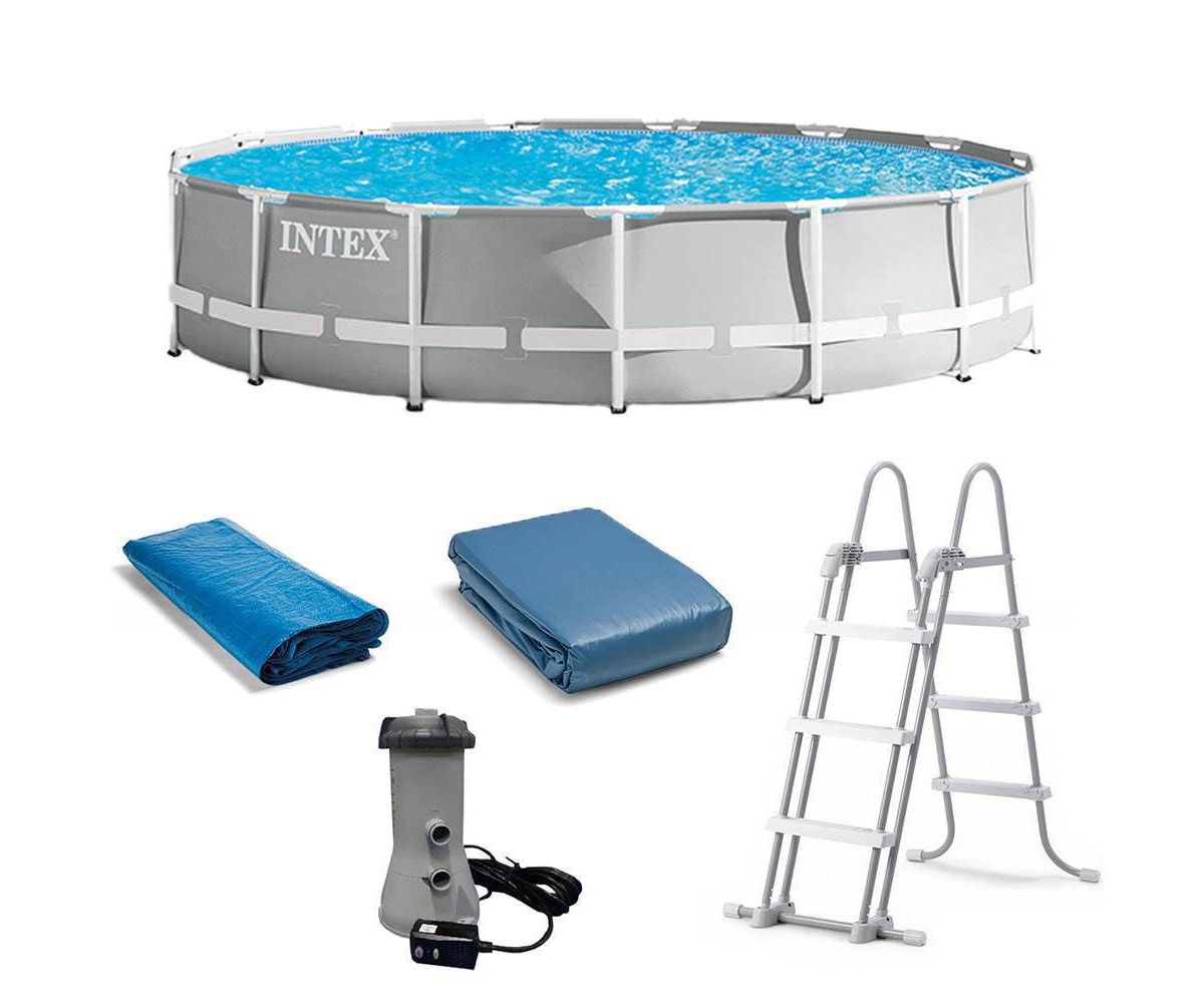 Intex 15 Foot X 42 Inch Prism Frame Above Ground Swimming Pool Set (open Box) Intex