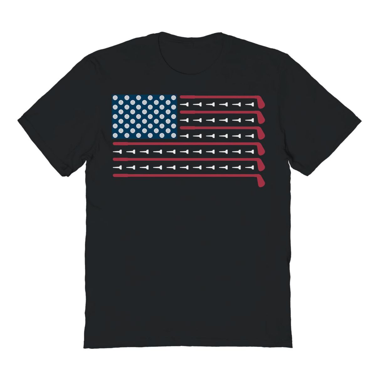 Men's COLAB89 by Threadless Golf American Flag T-shirt Father's Day Graphic Tee COLAB89 by Threadless