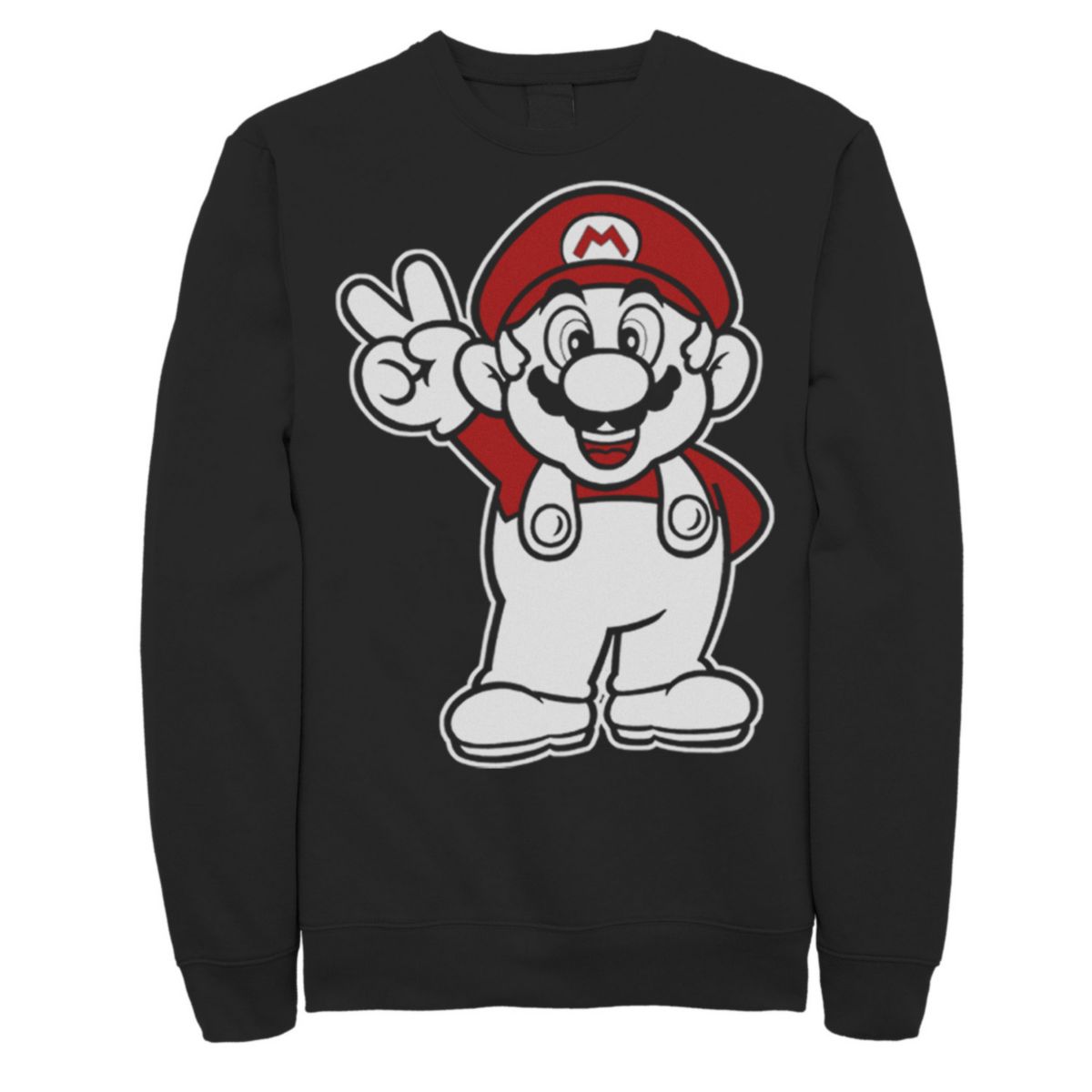 Big & Tall Nintendo Super Mario Bros Peace Sign Fleece Sweatshirt Nespresso