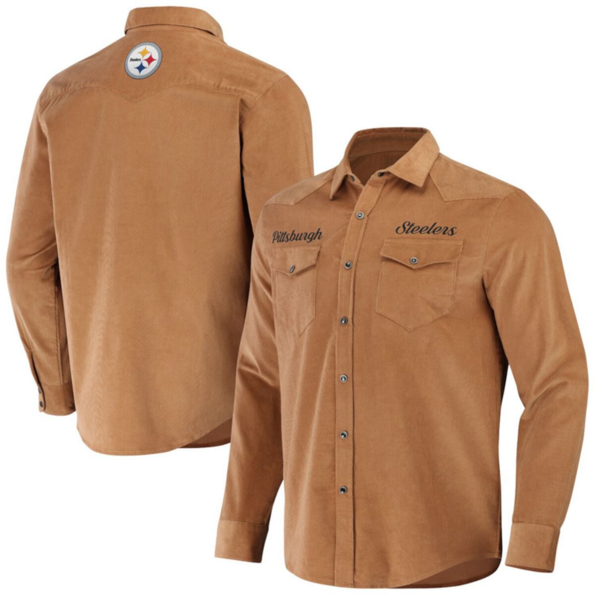 Men's NFL x Darius Rucker Collection by Fanatics Tan Pittsburgh Steelers Western Full-Snap Shirt NFL x Darius Rucker Collection by Fanatics