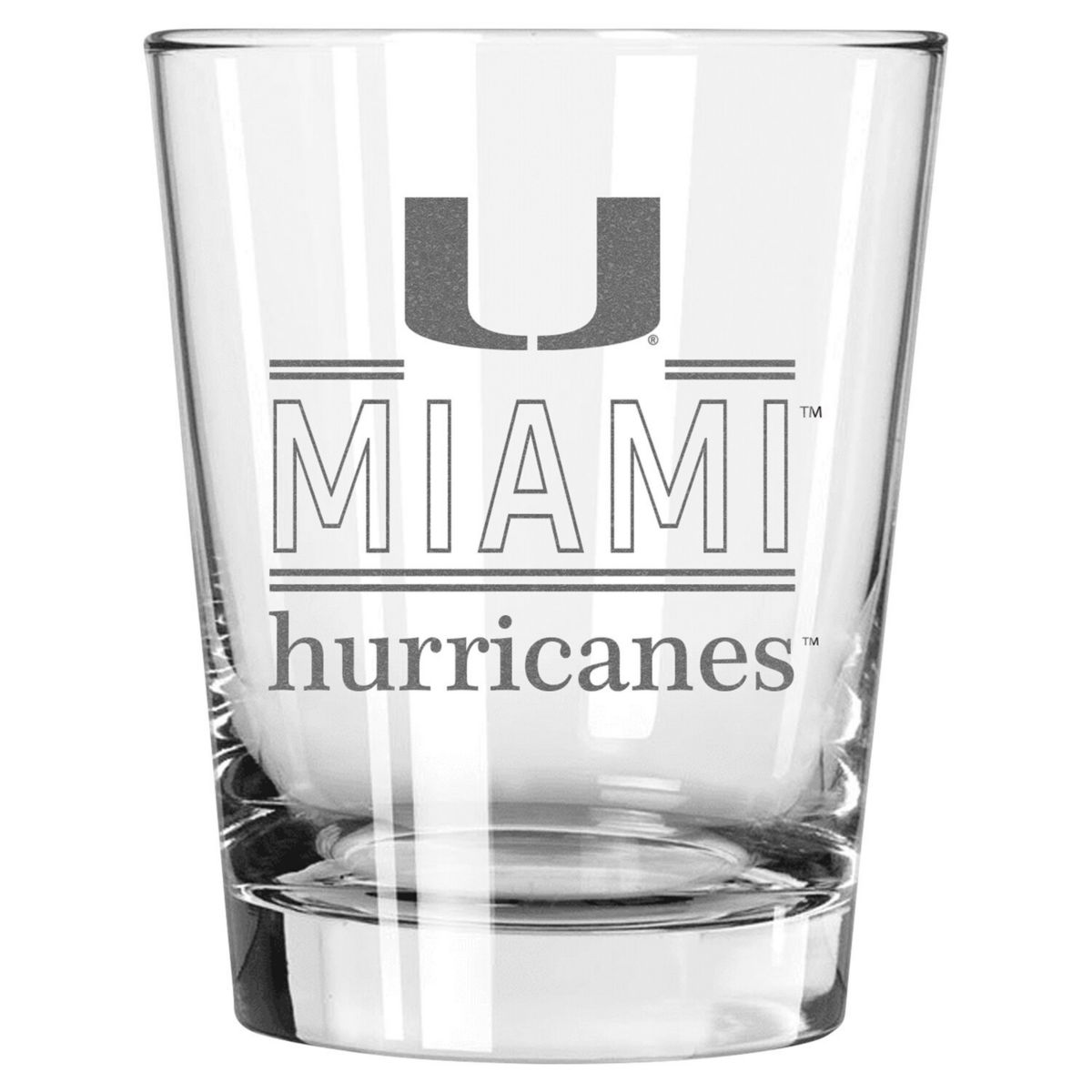 The Memory Company Miami Hurricanes 15oz. Double Old Fashioned Glass The Memory Company