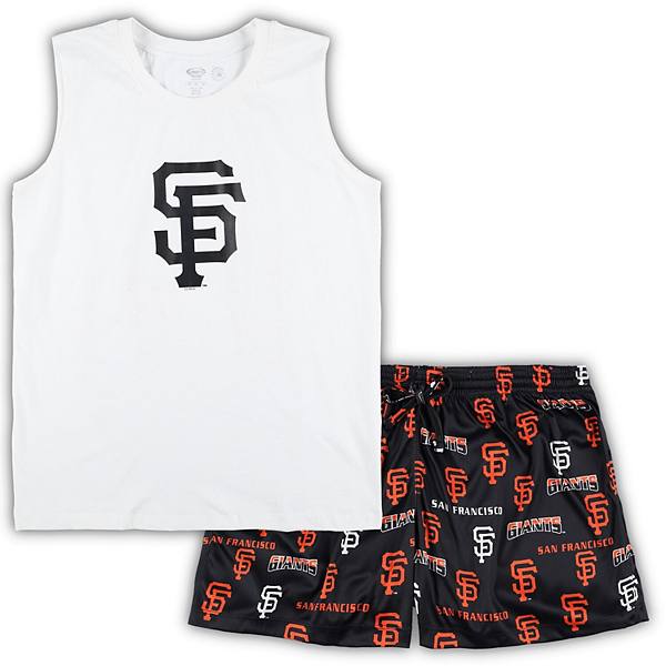 Women's Concepts Sport White/Black San Francisco Giants Plus Size Tank Top & Shorts Sleep Set Unbranded