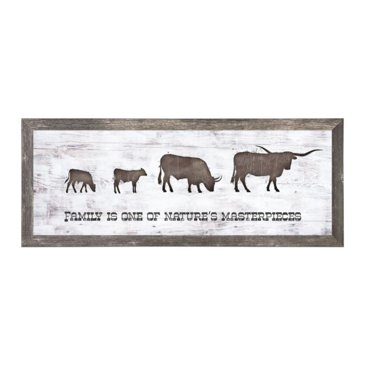 Personal-Prints Longhorn Family 2 Calves Framed Wall Art Personal-Prints