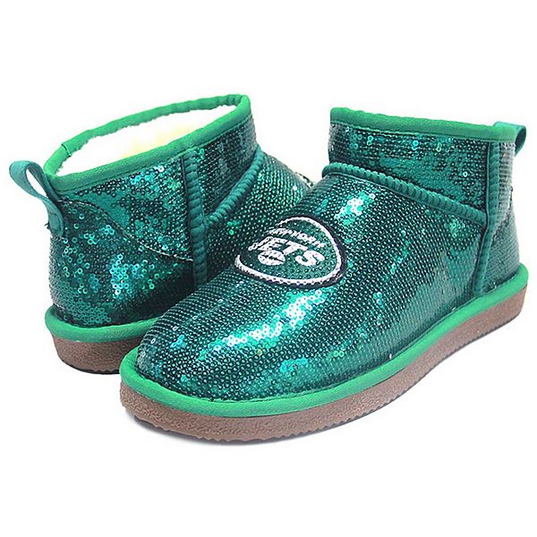 Women's Cuce  Green New York Jets Sequin Ankle Boots Cuce