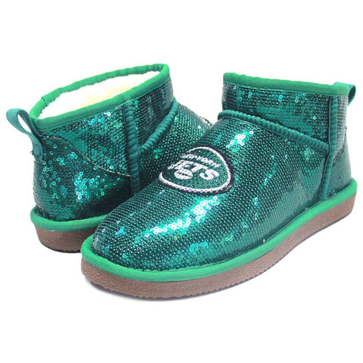Women's Cuce  Green New York Jets Sequin Ankle Boots Cuce