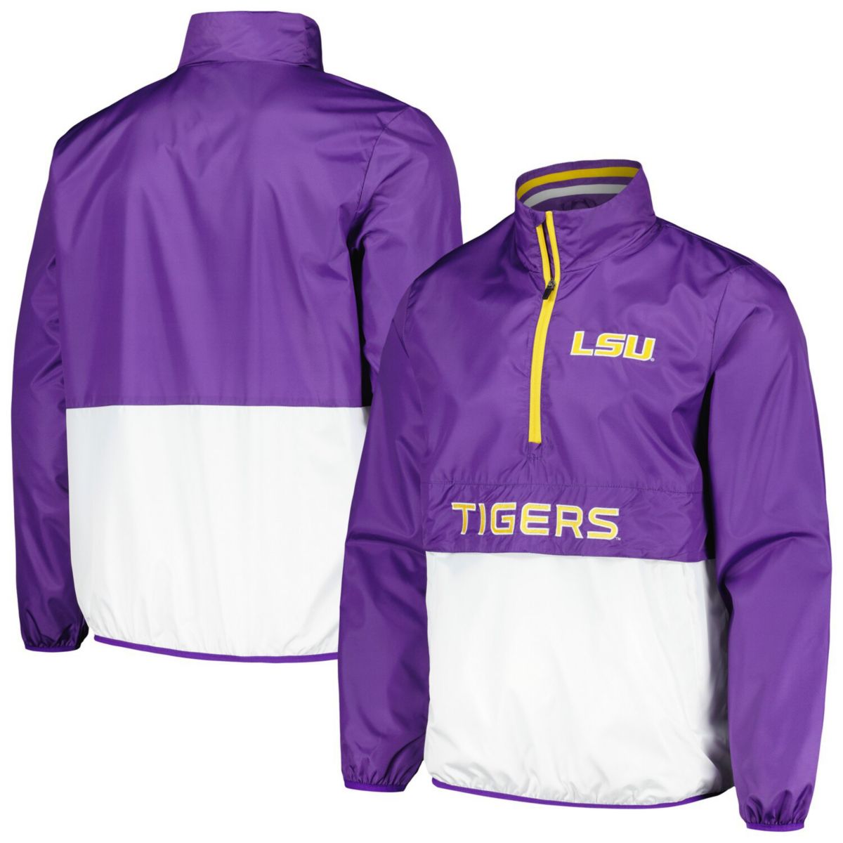 Men's G-III Sports by Carl Banks Purple LSU Tigers Cornerman Half-Zip Top In The Style