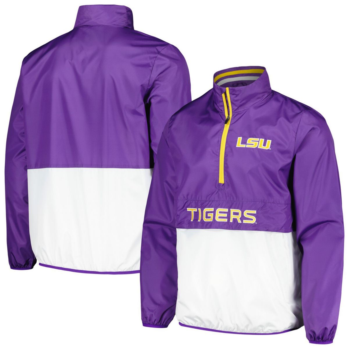 Мужская Повседневная куртка G-III Sports by Carl Banks Пурпурная LSU Tigers Cornerman Half-Zip In The Style