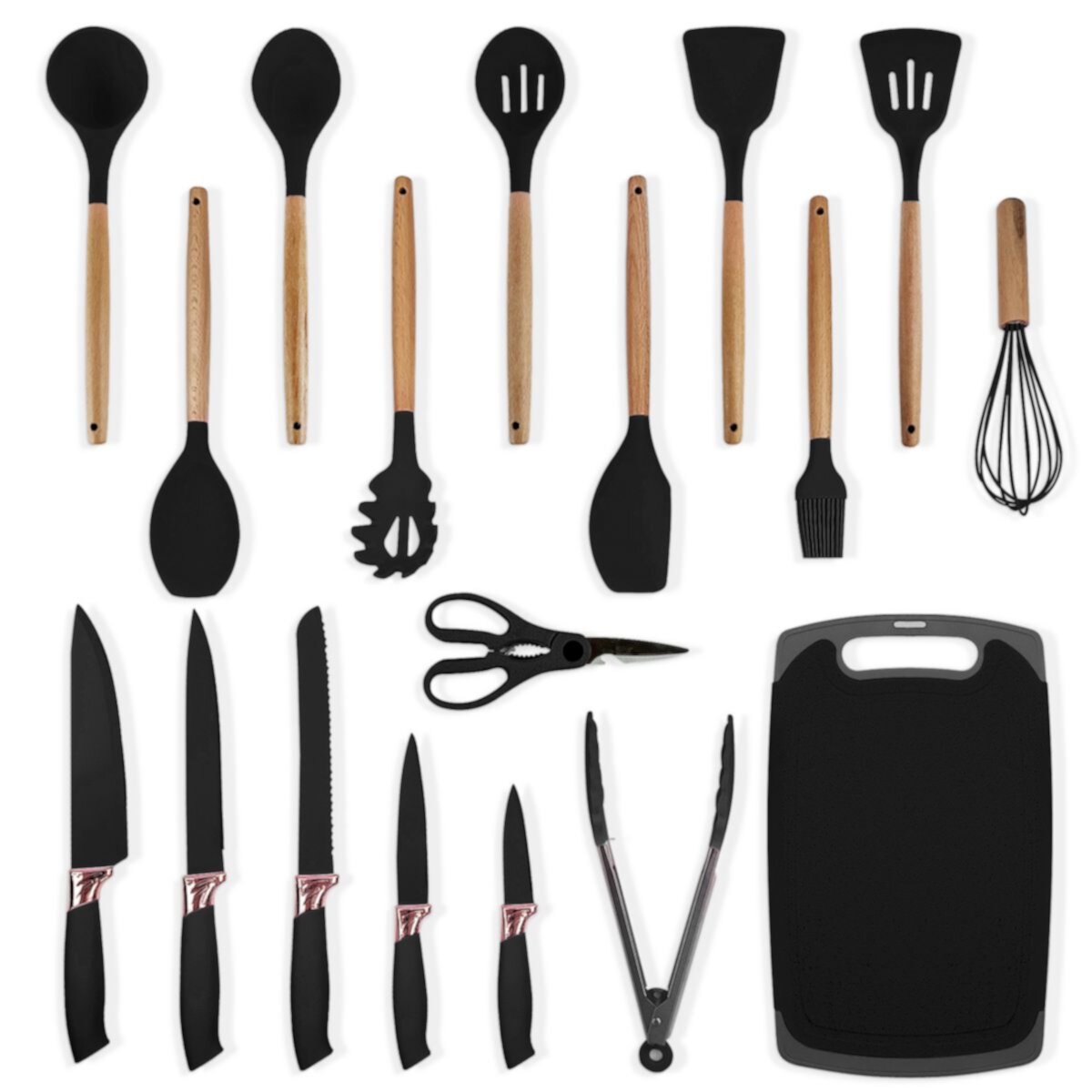 Silicone Cooking Utensils Set - Heat Resistant Kitchen Utensils, 19 Pieces Kitchen Utensil Set Mega Casa