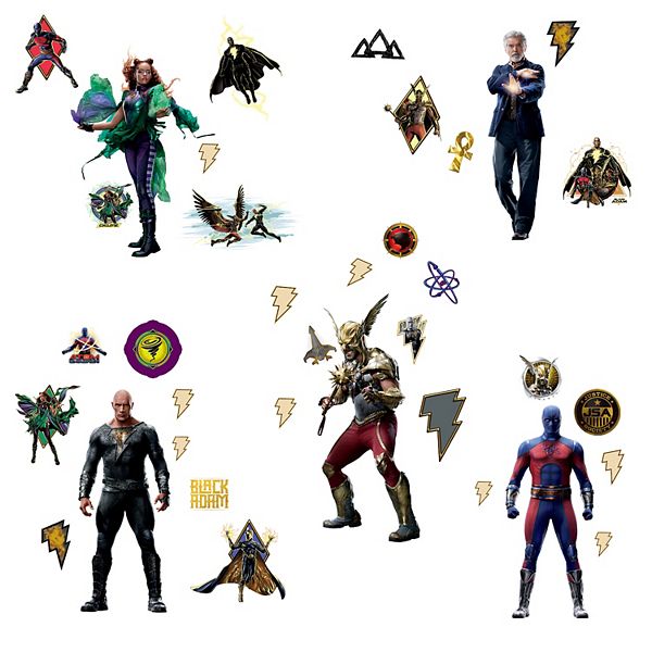 DC Comics Black Adam Wall Decals 36-piece Set by RoomMates RoomMates