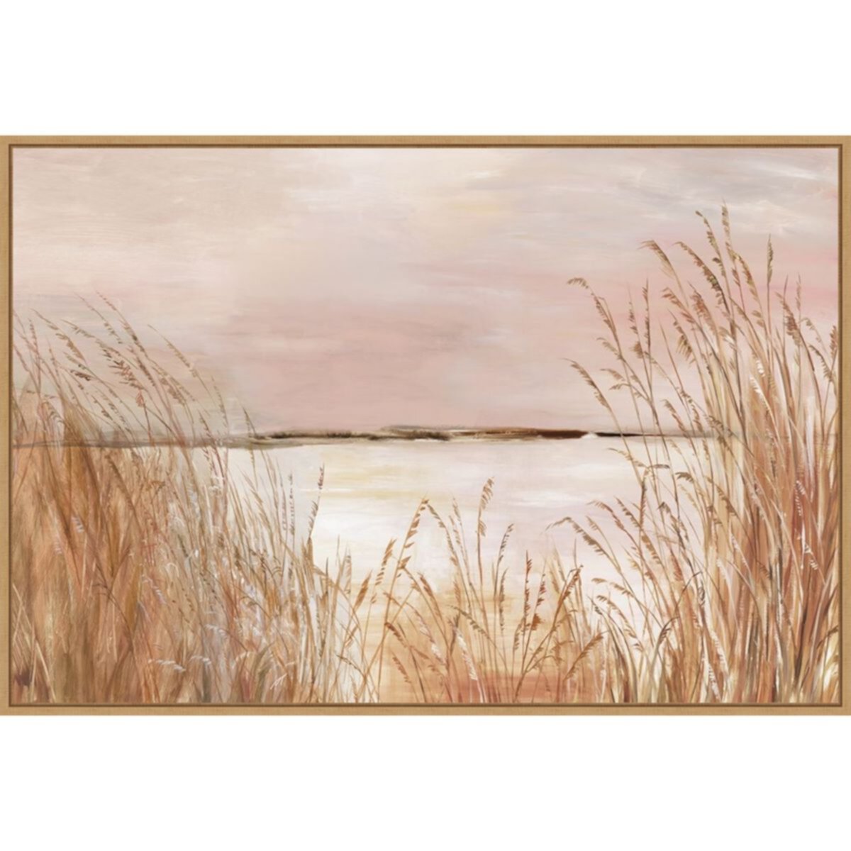 Amanti Art Golden Pink Beach Framed Canvas Wall Art Amanti Art