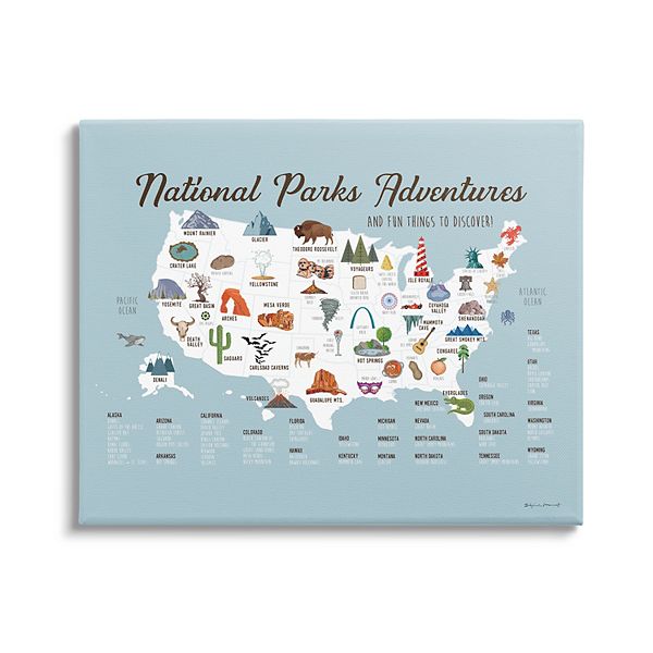 Stupell Home Decor National Parks Adventures USA Canvas Wall Art Stupell Home Decor