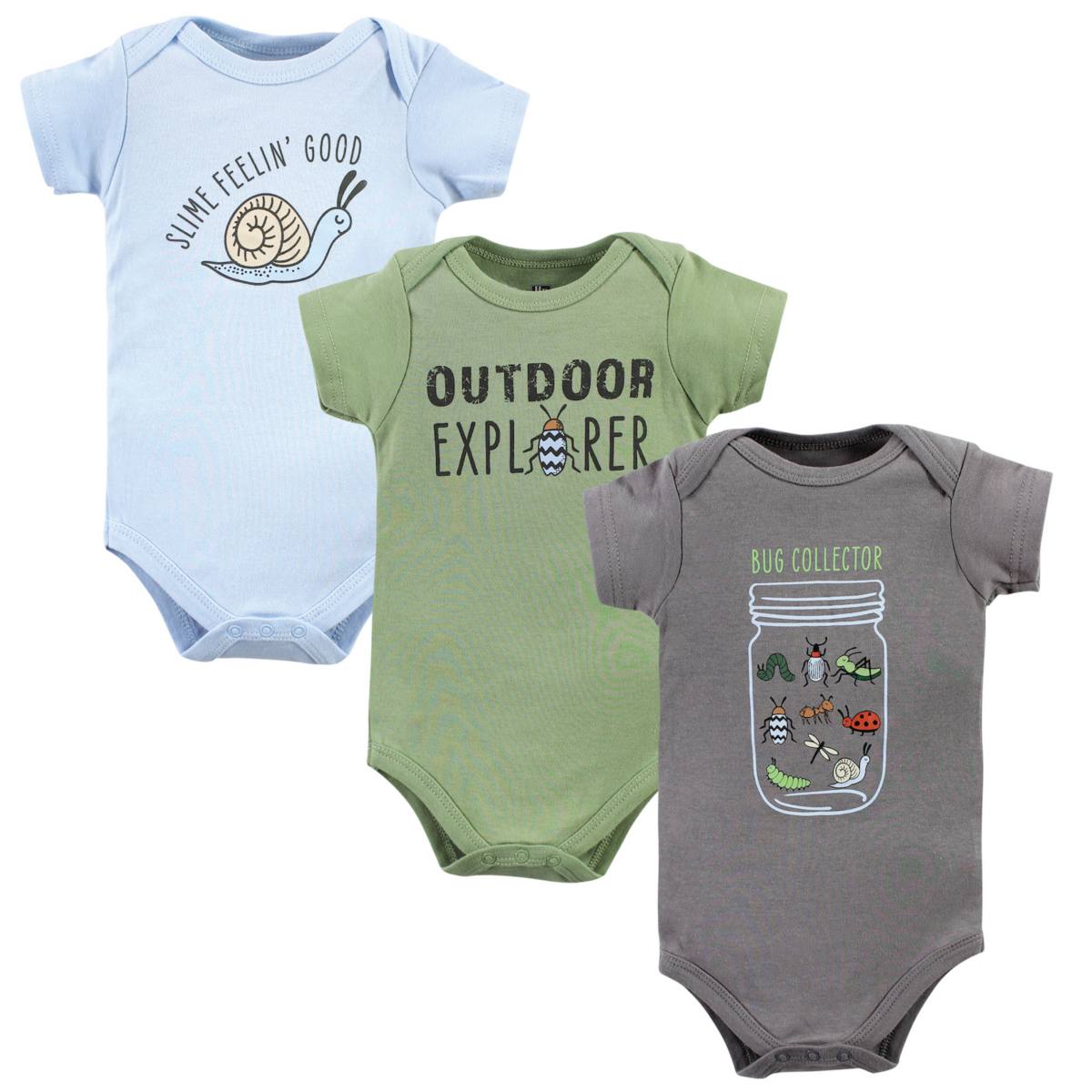 Унисекс Детские боди Hudson Baby Bugs 3-Pack Hudson Baby