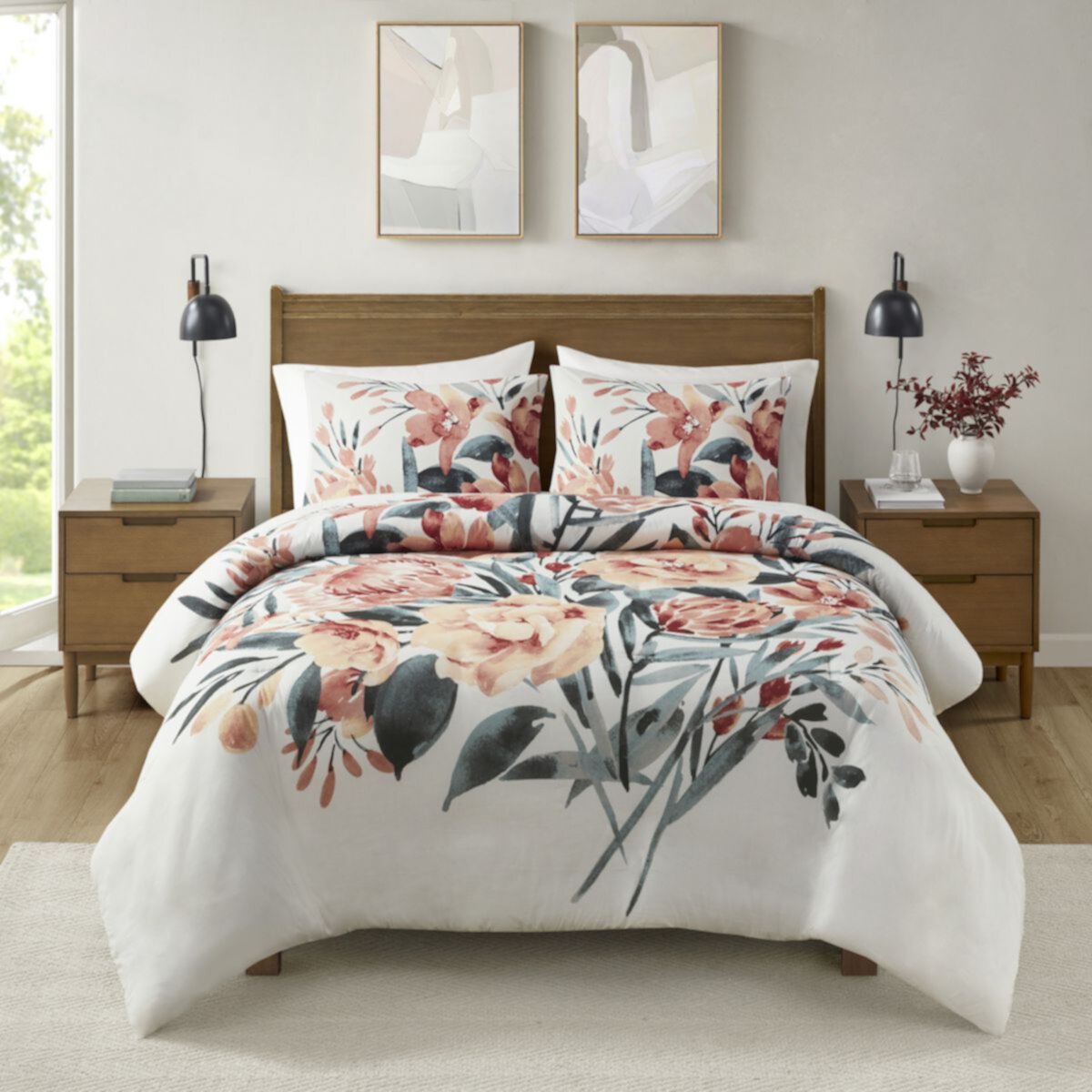 Madison Park Junia 3-Piece Floral Cotton Duvet Cover Set Madison Park