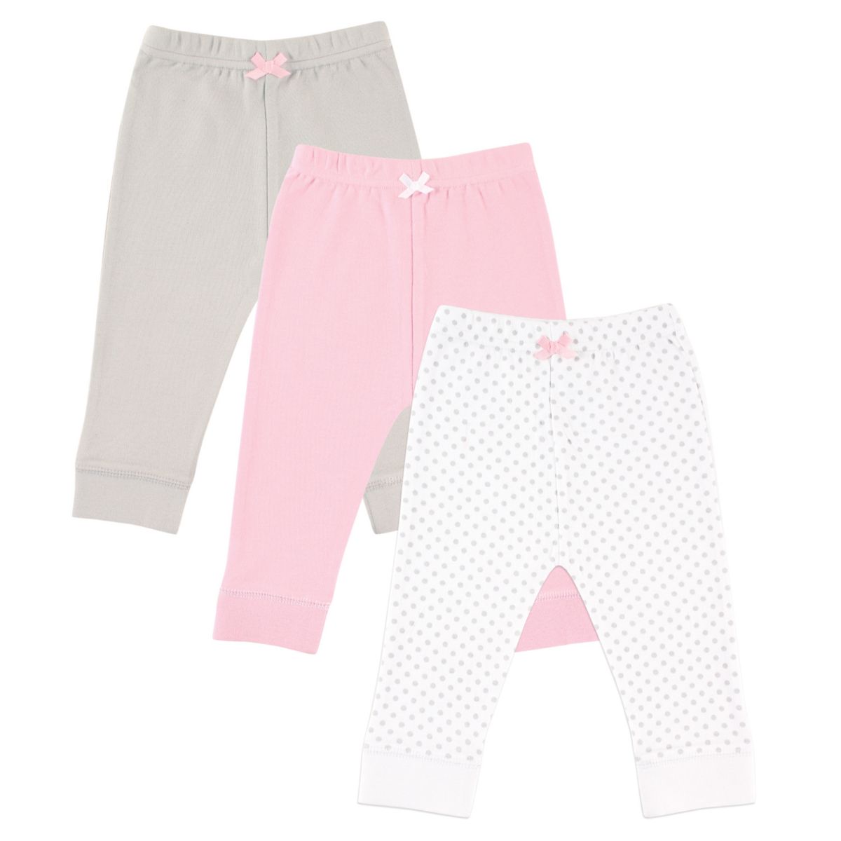 Luvable Friends Baby and Toddler Girl Cotton Pants 3pk, Gray Dot Luvable Friends