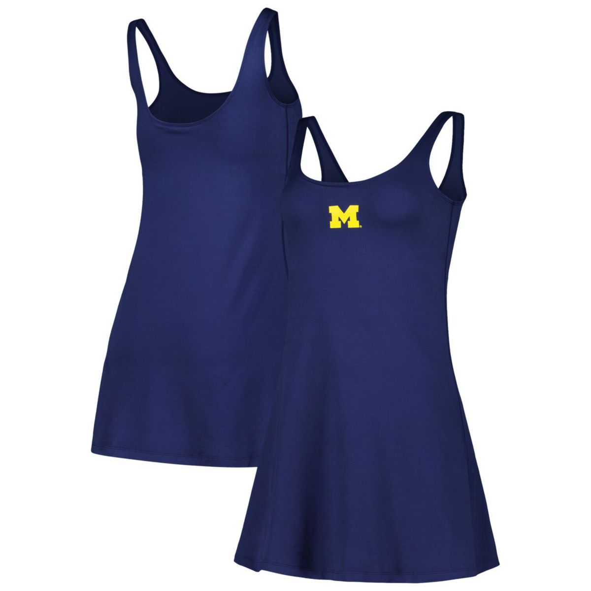 Women's ZooZatz Navy Michigan Wolverines Logo Scoop Neck Dress ZooZatz