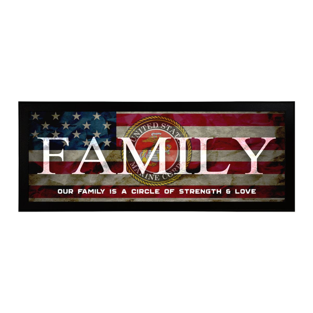 Personal-Prints US Marines &#34;FAMILY&#34; Canvas Framed Wall Art Personal-Prints