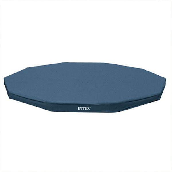 Intex 10 Foot Round Easy Set Outdoor Backyard Swimming Pool Cover, Blue Intex