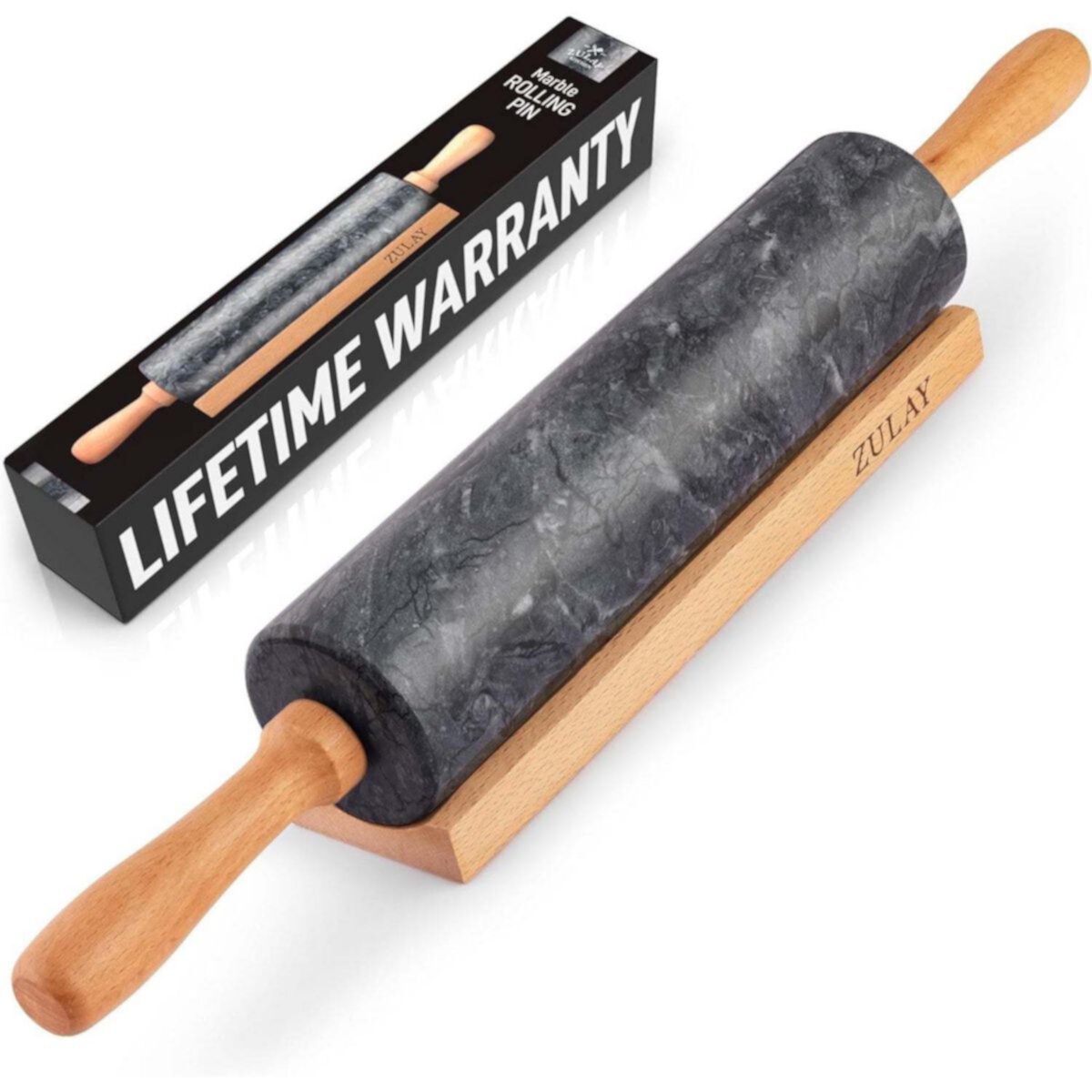 17-inch Marble Rolling Pin With Stand Zulay