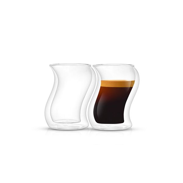 JoyJolt Pivot Set of 2 Double Walled Espresso Shot Glasses JoyJolt