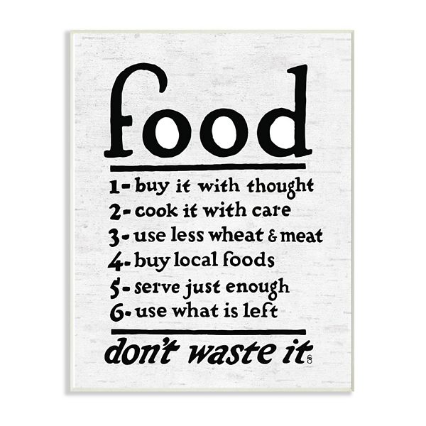 Stupell Home Decor Food Steps Typography Plaque Wall Art - Size 12.5 x 18.5 Stupell Home Decor