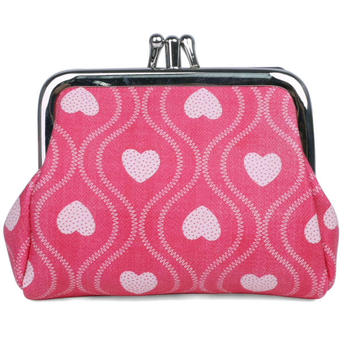 Julia Buxton Swervy Hearts Print Faux Leather Triple Frame Coin Purse Julia Buxton