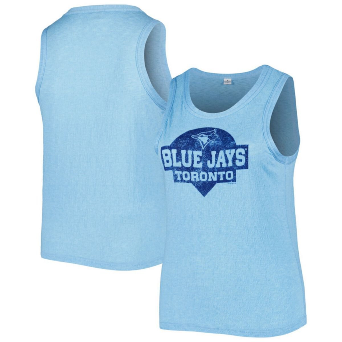 Women's Soft as a Grape Royal Toronto Blue Jays Plus Size High Neck Tri-Blend Tank Top Soft As A Grape