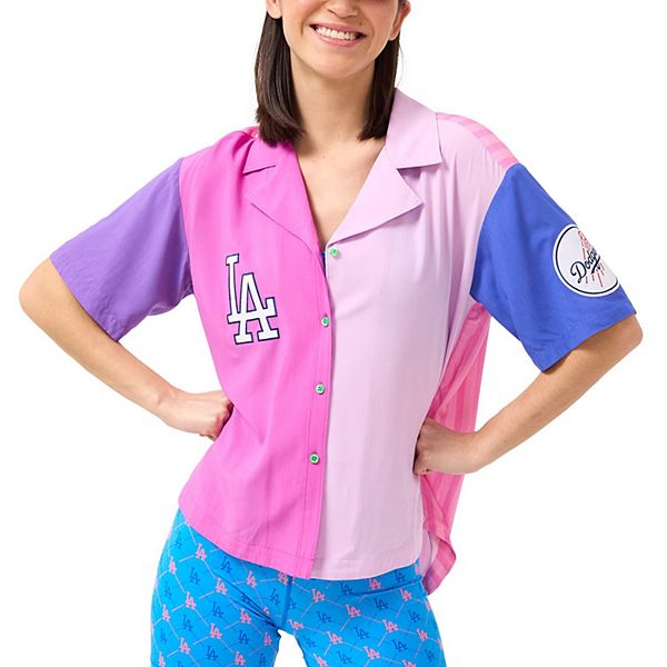 Женская Футболка Terez Pink Los Angeles Dodgers Color Block Button-Up Terez