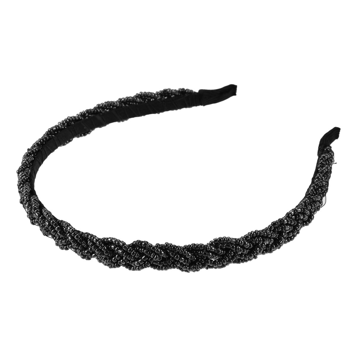 1 Pc Beaded Hair Hoop Hairband for Women 0.43 Inch Wide Unique Bargains