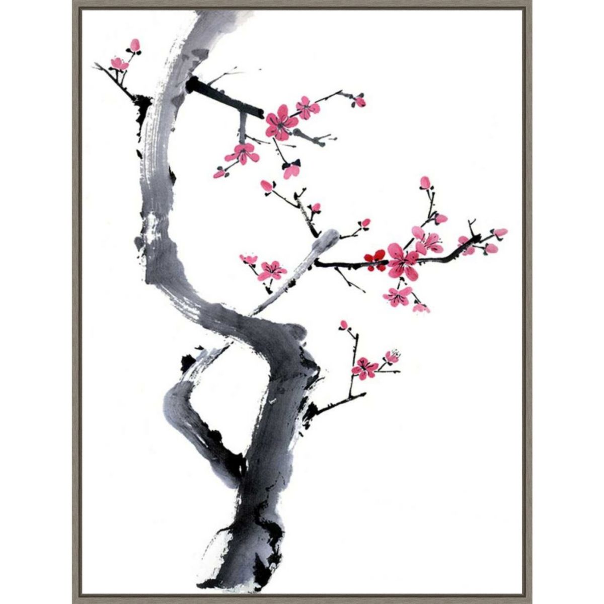 Amanti Art Plum Blossom Branch I by Rae Parker Framed Canvas Wall Art Print Amanti Art