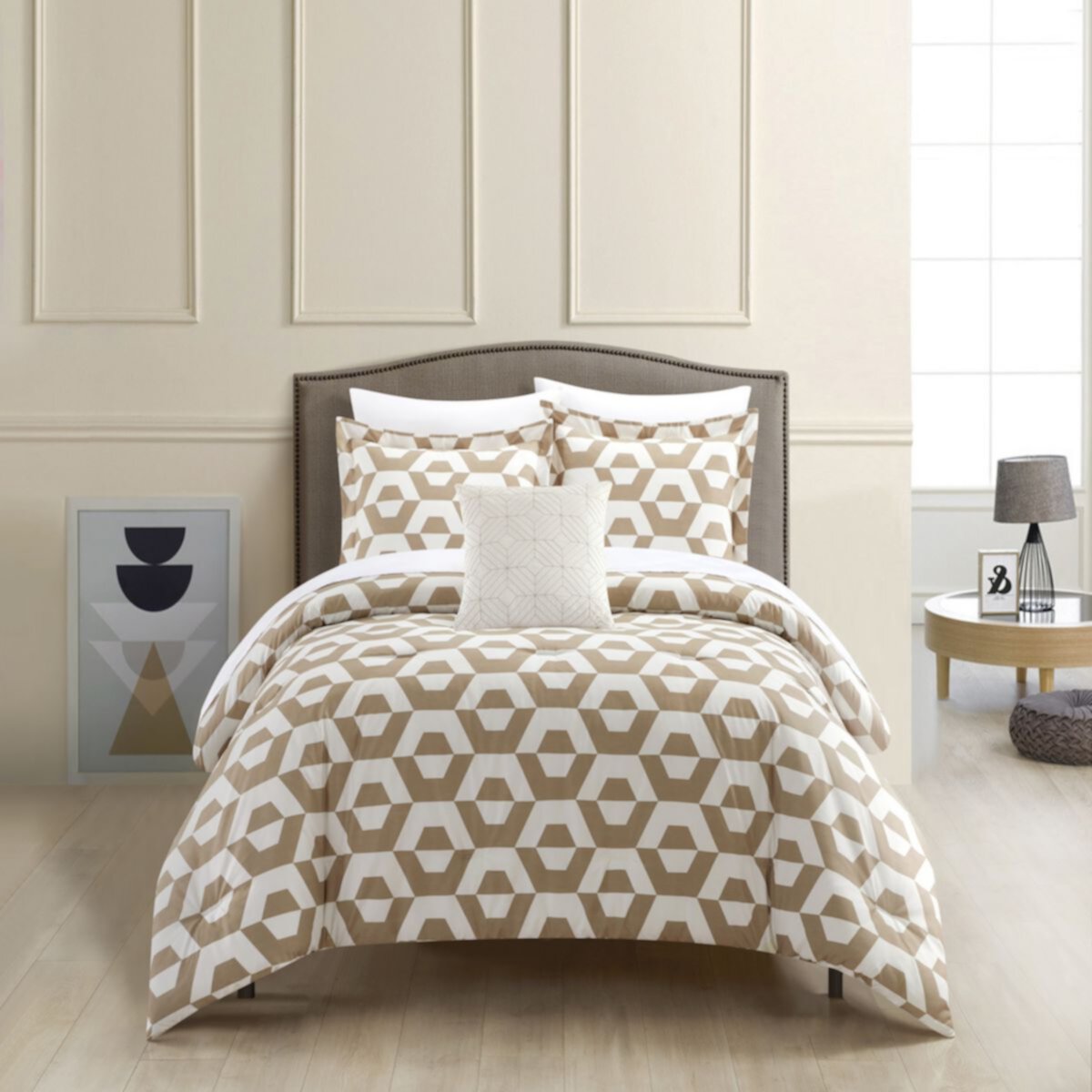 Chic Home Miles Geometric Hexagon Comforter Set Chic Home