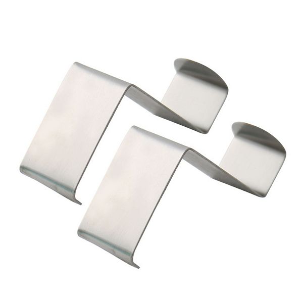 Metal Z Shaped Over Door Hook Clothes Towel Hanger Holder 2 Pcs Unique Bargains