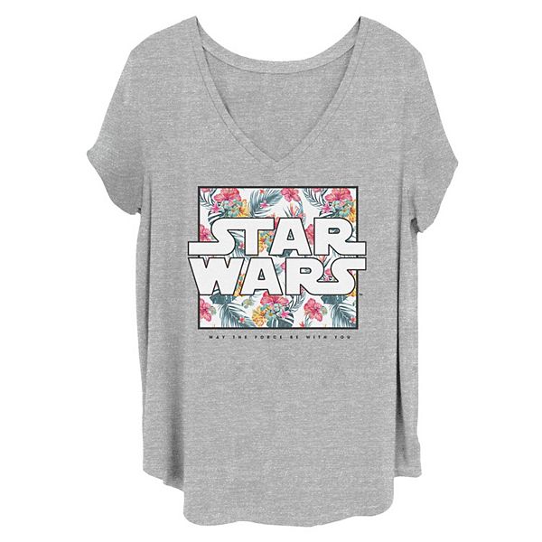 Детская Футболка Star Wars May The Force Be With You Floral Box Logo Star Wars