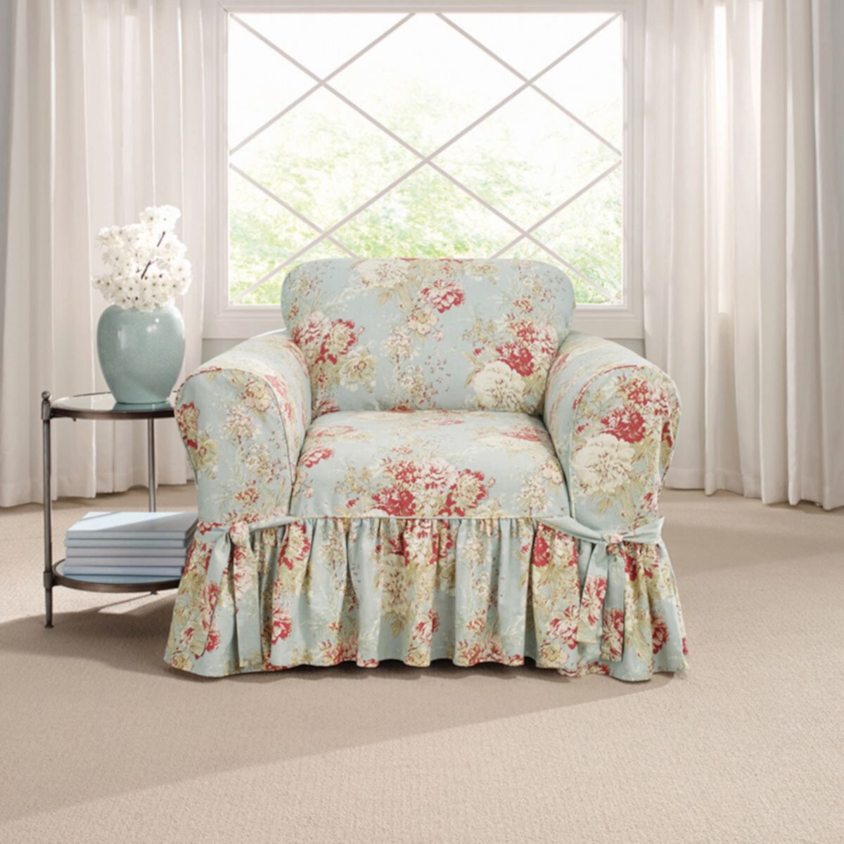 Sure Fit Waverly Ballad Bouquet Chair Slipcover Sure Fit