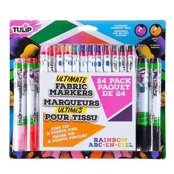 Маркер для ткани Tulip 24-Pack Ultimate Rainbow Fine Tip & Brush Tip Tulip