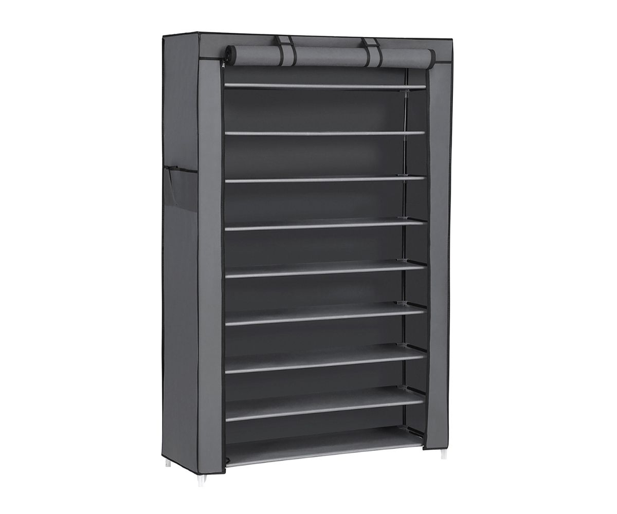 Grey Enclosed Shoe Rack Slickblue