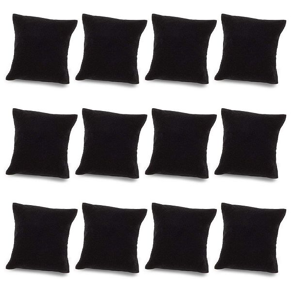 Juvale Bracelet Pillow Display 12-Pack Velvet Jewelry Display Pillow 3 x 3 inches - Black Juvale