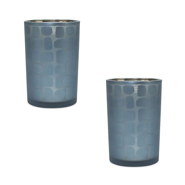 Melrose Frosted Glass Candle Holder 2-Piece Set Melrose