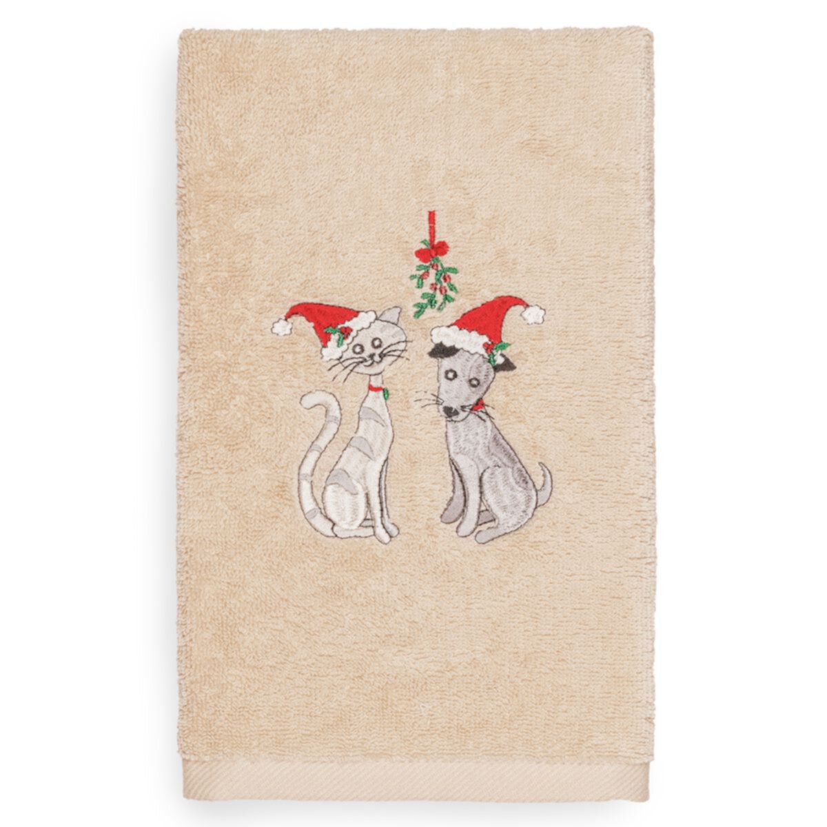 Linum Home Textiles Christmas Cute Couple Embroidered Luxury Turkish Cotton Hand Towel Linum Home