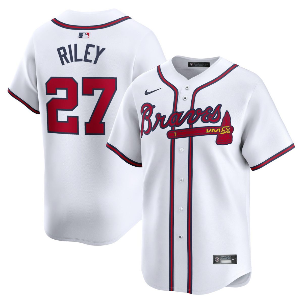 Мужская Футболка Nike Austin Riley Белая Atlanta Braves Домашняя Лимитированная Игрока Nitro USA