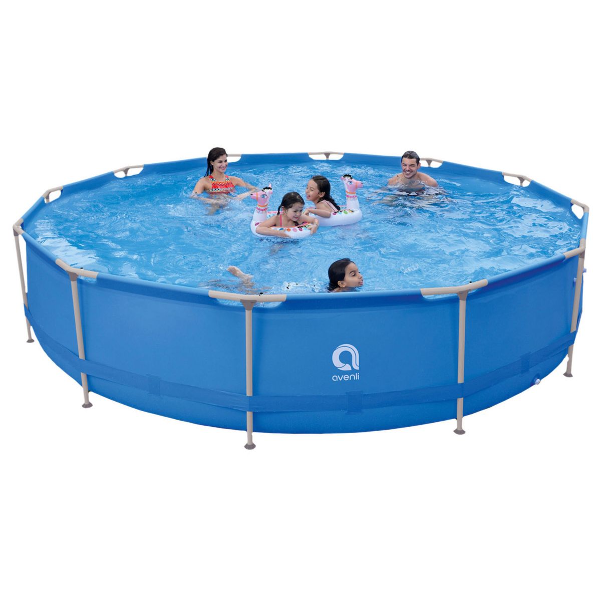 JLeisure Avenli 15 Foot x 36 Inch Steel Frame LamTech Above Ground Swimming Pool JLeisure