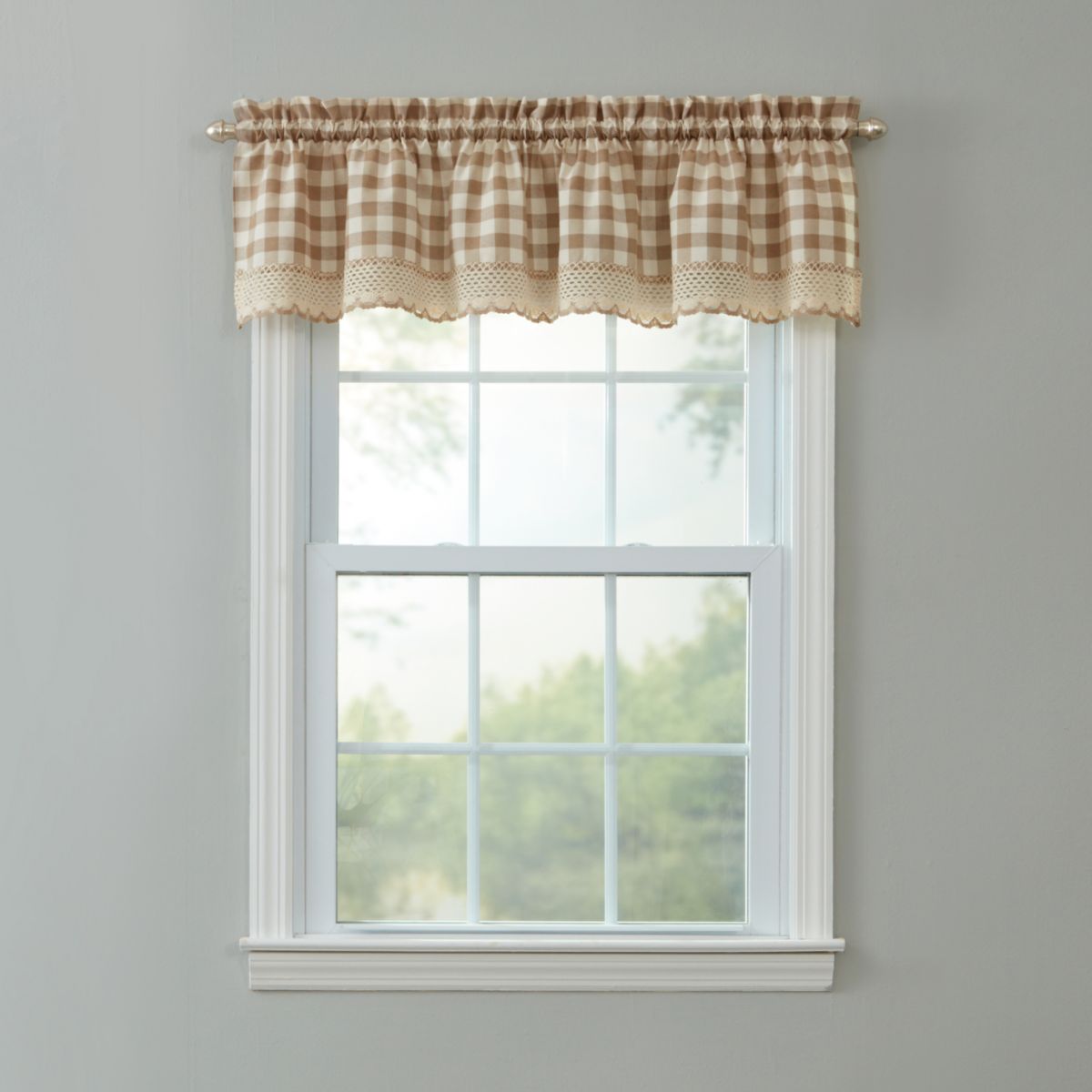 Brylanehome Buffalo Check Rod-pocket Valance BrylaneHome