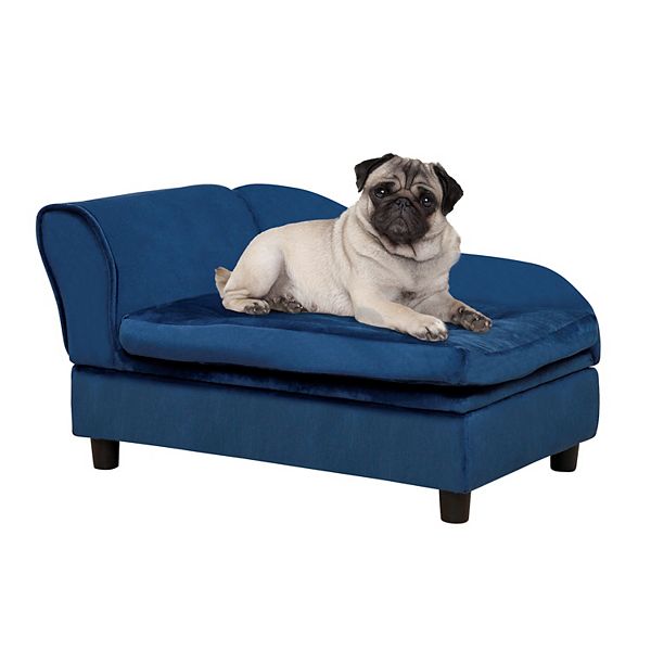 PawHut Luxury Fancy Dog Bed for Small Dogs with Hidden Storage, Blue PawHut