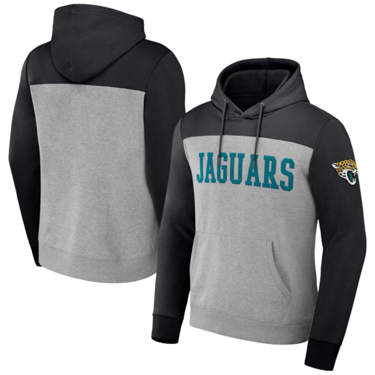 Men's NFL x Darius Rucker Collection by Fanatics Heather Gray Jacksonville Jaguars Color Blocked Pullover Hoodie NFL x Darius Rucker Collection by Fanatics