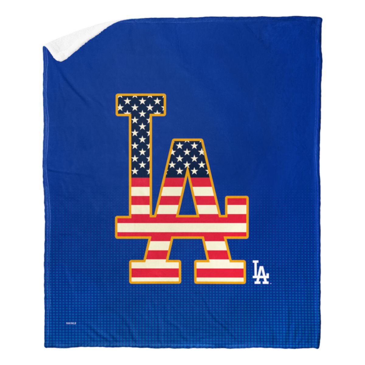 MLB Official Los Angeles Dodgers &#34;Celebrate Series&#34; Silk Touch Sherpa Throw Blanket MLB